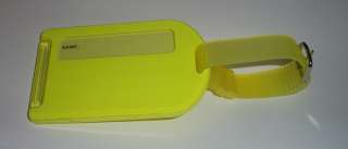Lot of 2   YELLOW Neon Luggage Tags   NEW  Hard Plastic  