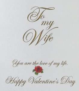 Carol Wilson Valentines Day Card, To My Wife, Red Roses, Love Of My 