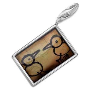 FotoCharms Birds   chickens, street art   Charm with Lobster Clasp 
