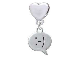   )   Smiling Emoticon European Heart Charm Dangle Bead 