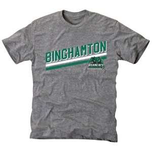  Binghamton Bearcats Rising Bar Tri Blend T Shirt   Ash 