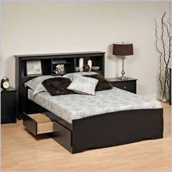 prepac sonoma black king platform storage bed with 6 drawers 58318 the 