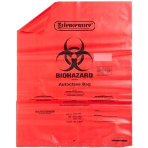 Bel Art 131641923 Polypropylene Red Biohazard Waste Disposal Bag, 6 9 