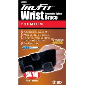 Tru fit Wrist Brace Removable Splint Right Black Small/medium, 4.5 