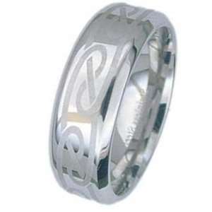   Polished Stainless Steel Ring With Celtic Design all over the Band