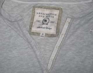 ABERCROMBIE & FITCH GRAY THERMAL LONG SLEEVE HENLEY TOP X SMALL XS 
