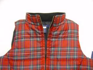 CHAPS PL Quilted Filled Fleece Pocket Zip Womens Vest Winter Sport Red 