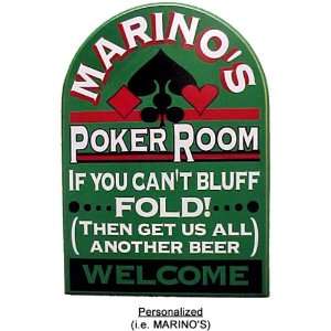  CUSTOMIZED Bluff or Fold Poker Room All Wood Decorative 