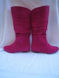Lady Fuchsia Suede Boots Size 5 9  