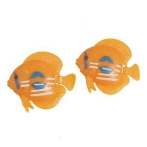   Wiggly Tail Orange Plastic Fishes for Aquarium Ornament