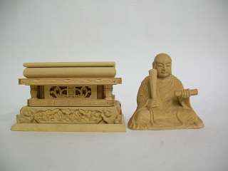 Buddhism Wood Sculpture, High Priest NICHIREN  