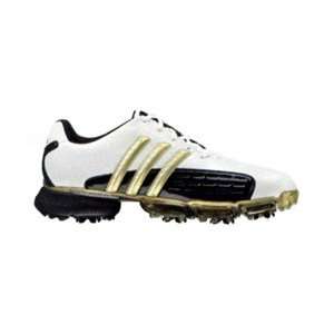 adidas Powerband 2.0 Golf Shoe (White/Black/Metallic Gold)   Wht/Black 