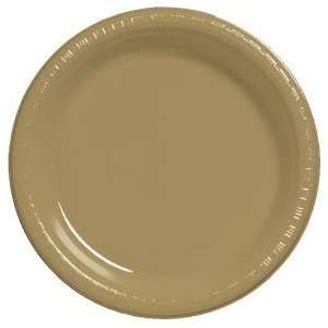  Premium 7 inch Plastic Plates, Gold