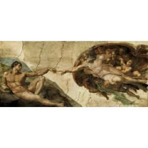  Michelangelo Buonarroti 60W by 27H  Creation of Adam 