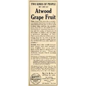 1909 Ad Atwood Grape Fruit Co. Food Florida Product NY 