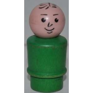 Father Dad (Black Lined Hair Plastic & Green Wooden Base) (Peg Style 