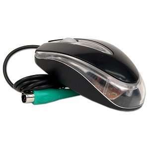   PS/2 Optical Scroll Mouse w/Blue & Red LEDs (Black) Electronics