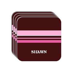 Personal Name Gift   SHAWN Set of 4 Mini Mousepad Coasters (pink 