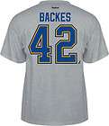St. Louis Blues David Backes Grey Player Jersey T Shirt sz Medium