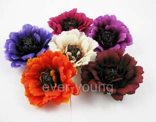mix color Fabric Hair Flower clips brooch wholesale  