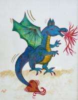 Mythical Fire Breathing Dragon ~ CUSTOM PAINTED METALLIC WALL ART 