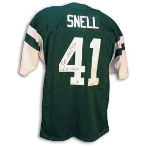  Snell New York Jets Autographed/Hand Signed Green Throwback Jersey 