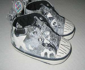 Infant Boy Size 1 Gray Camo Crib Shoes Okie Dokie NEW  