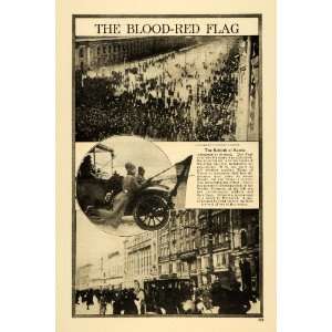  1917 Print Russia Reborn Blood Red Flag Nevsky Prospect 