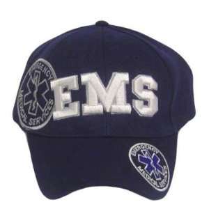   EMERGENCY MEDICAL SERVICES WHITE NAVY BLUE HAT CAP