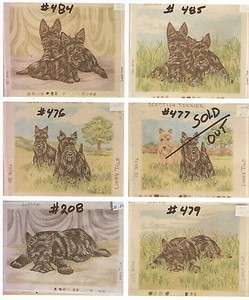 10 Scottie ~ Needlepoint Dog Canvases ~ Designed & Hand Painted Lindy 