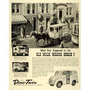 1941 Ad Divco Twin Truck Dairy Bordens Horse Drawn Milk Delivery Wagon 