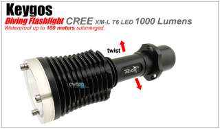 KEYGOS S2 Diving 1000Lm CREE XM L T6 LED Flashlight Torch Waterproof 