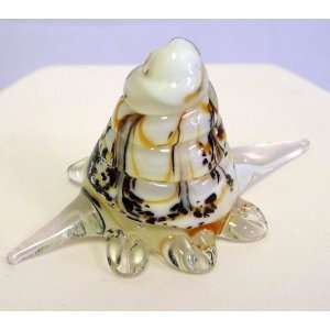  Hand made Blown Glass Art Figurine, Glass Animal   Conch Shell 