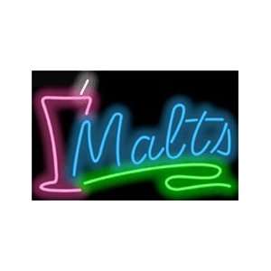  Malts w/glass Neon Sign 