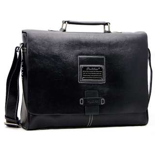 New big Mens fashion leather messenger bag briefcase shoulder hand 