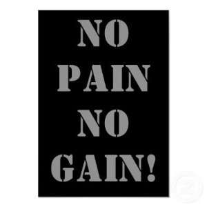 No Pain No Gain Weightlifting Poster 