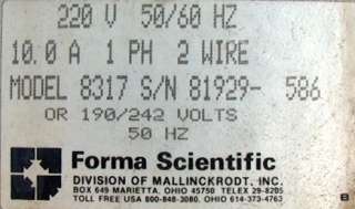 Forma Scientific 8317 Ultra Cold Bio Freezer Parts Unit  