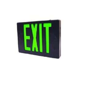  LED EXIT SIGNS with BATTERY BACKUP Green ON Black single 