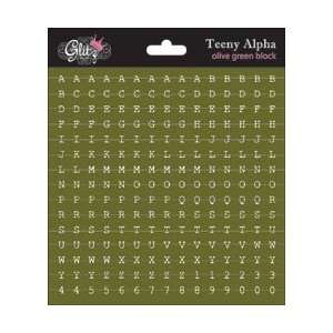  Teeny Alpha Stickers 6X6 Sheet   Olive Green Arts, Crafts 
