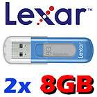 Lot of 2 Lexar 8GB USB Flash Pen Drive (16GB) Memory S