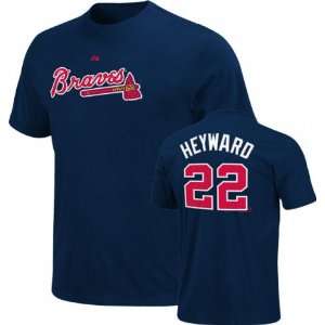  Mens Atlanta Braves #22 Jason Heyward Name and Number 