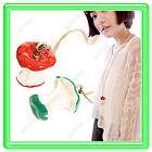 Fashion Red Green Playful Bitten Of The Aapple Long Necklace Pendant 