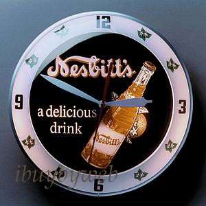 Nesibitts Soda 1950s Style Double Bubble Glass Clock  
