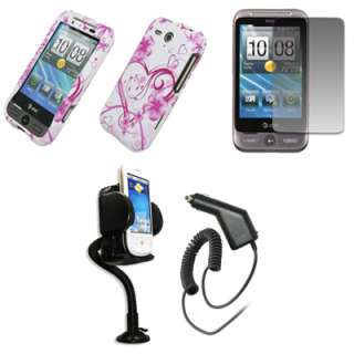 for HTC Freestyle Love Heart Case+SP+Charger+Mount 886571089015  