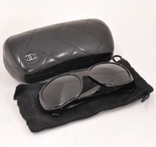 Authentic Chanel black Sunglasses with case Camellia Flower A550 