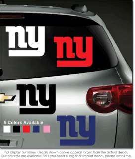 New York Giants Vinyl Window Decal/Bumper Sticker NFL  
