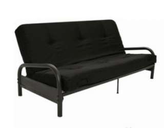 NEW Black Metal Futon Sofa Bed Couch   INCLUDES FRAME AND FULL SIZE 