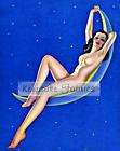 Pin Up Girl Laying On The Moon Applique Multi Sizes