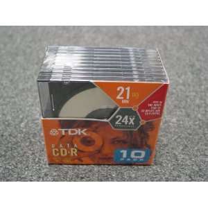  TDK CD R21M10BH 21 Minute/185 MB CD Rs (10 pk blister 