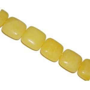  Bright yellow jade square, 15x15mm, sold per 16 inch strand. Arts 